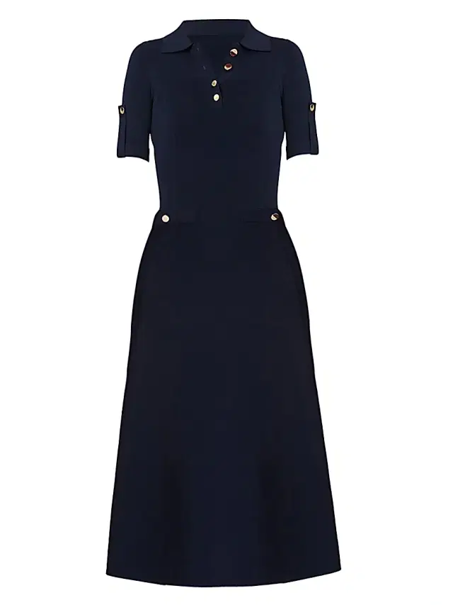 Shoshanna Women's Saylor Compact Knit Midi-Dress - Navy