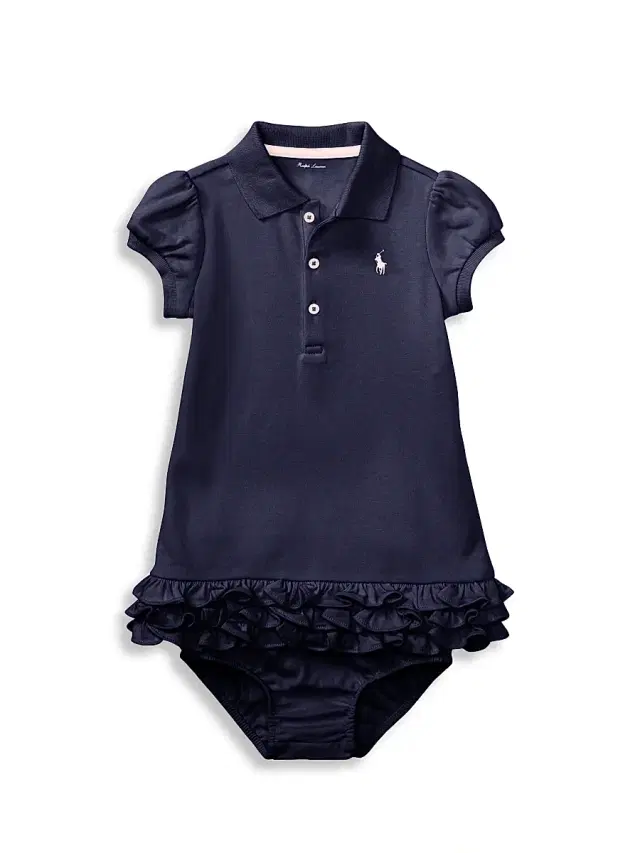 Polo Ralph Lauren Baby Girl's 2-Piece Cupcake Polo Dress & Bloomers Set - French Navy 9 Months