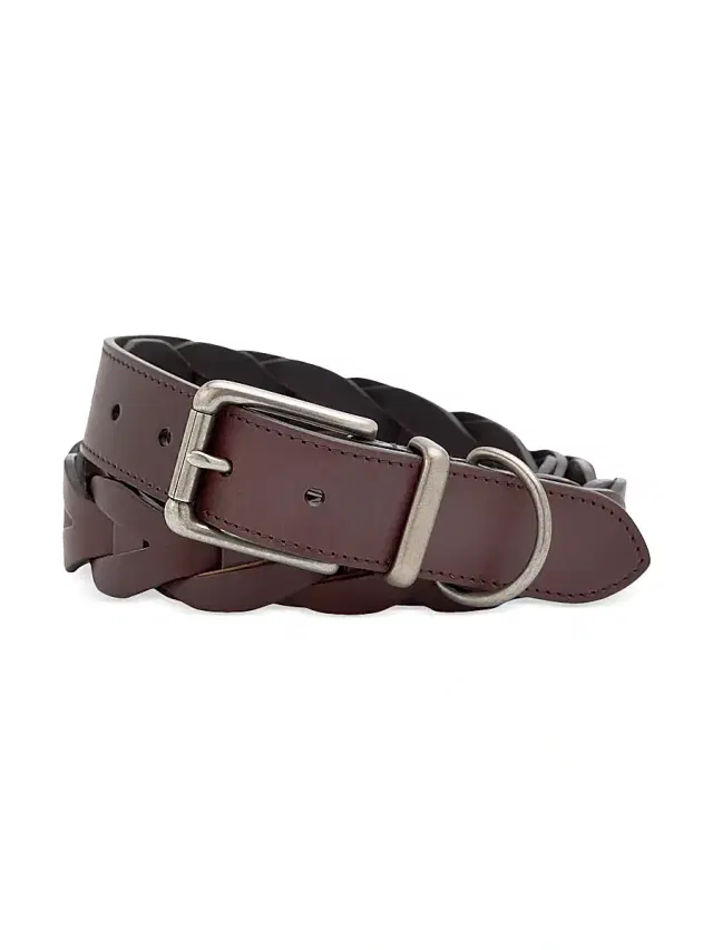 Polo Ralph Lauren Men's Woven Leather D-Ring Belt - Brown