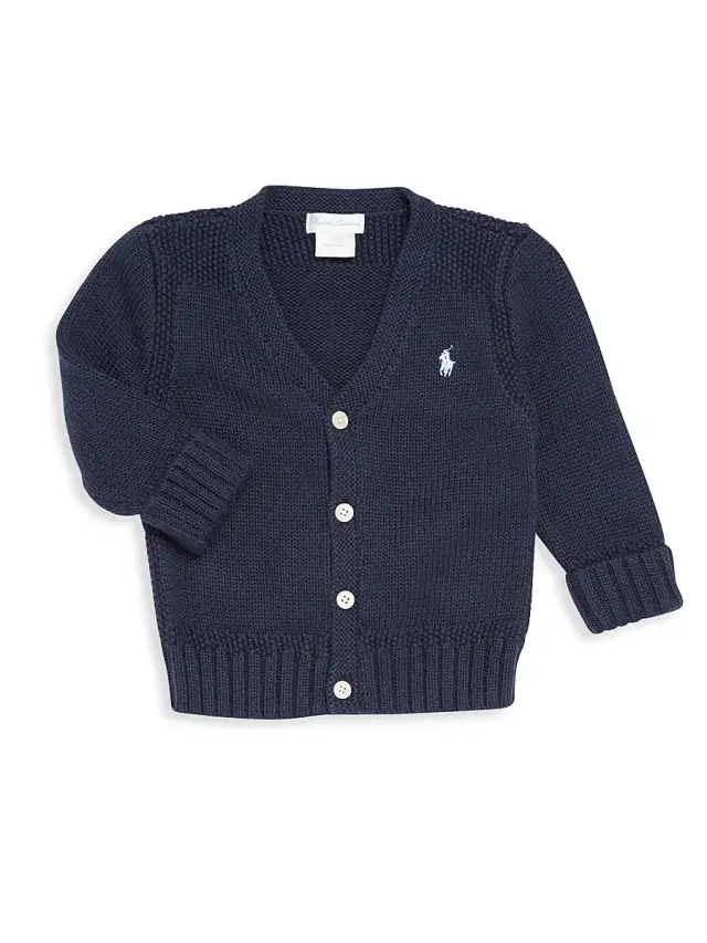 Polo Ralph Lauren Baby's Combed Cotton V-Neck Cardigan - Refined Navy 24 Months