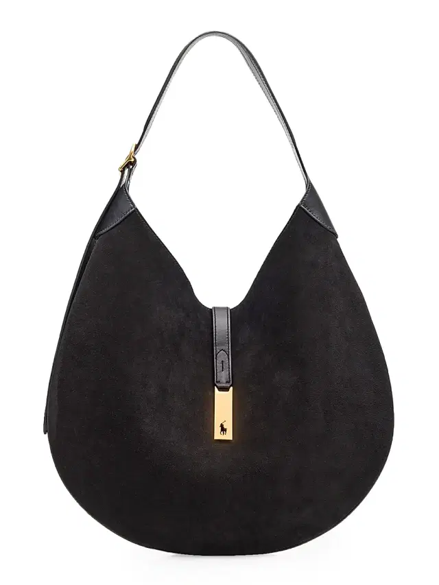 Polo Ralph Lauren Women's Polo ID Suede Shoulder Bag - Black
