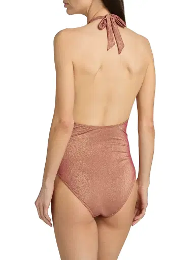 Kobi Halperin Women's Devin Metallic Hardware One-Piece Swimsuit - Terracotta - Size XL | Thumbnail 4
