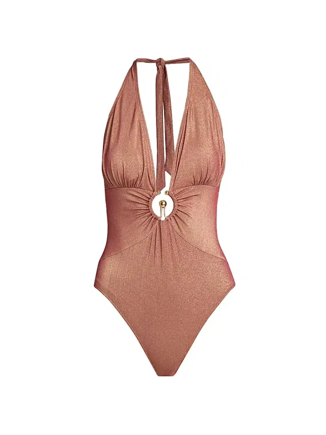 Kobi Halperin Women's Devin Metallic Hardware One-Piece Swimsuit - Terracotta