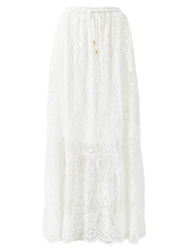 Women's Zia Cotton-Blend Lace Maxi Skirt - White