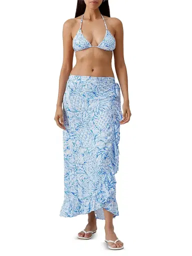Melissa Odabash Women's Danni Wrap Midi-Skirt - Pineapples | Thumbnail 2