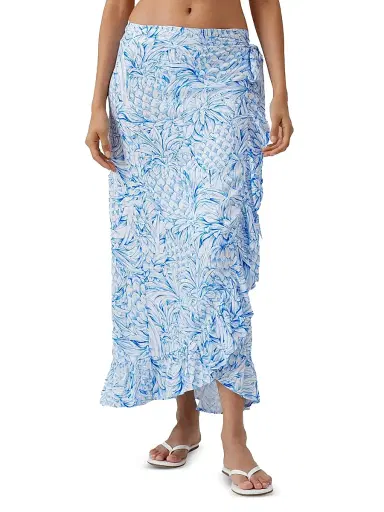 Melissa Odabash Women's Danni Wrap Midi-Skirt - Pineapples | Thumbnail 3