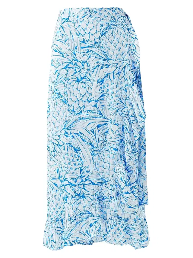 Melissa Odabash Women's Danni Wrap Midi-Skirt - Pineapples