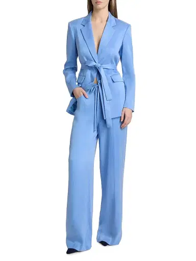 Kobi Halperin Women's Mason Drawstring Wide-Leg Pants - Blue Jay | Thumbnail 2