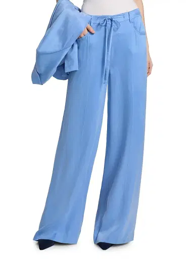 Kobi Halperin Women's Mason Drawstring Wide-Leg Pants - Blue Jay | Thumbnail 3