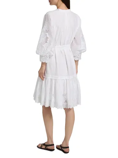Kobi Halperin Women's Erica Cotton-Silk Minidress - White | Thumbnail 5
