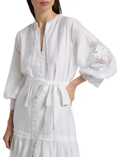 Kobi Halperin Women's Erica Cotton-Silk Minidress - White | Thumbnail 6