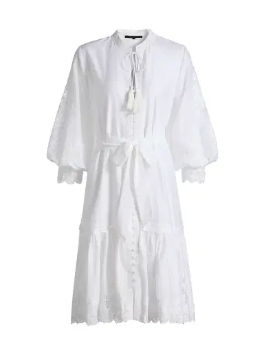 Kobi Halperin Women's Erica Cotton-Silk Minidress - White | Thumbnail 1