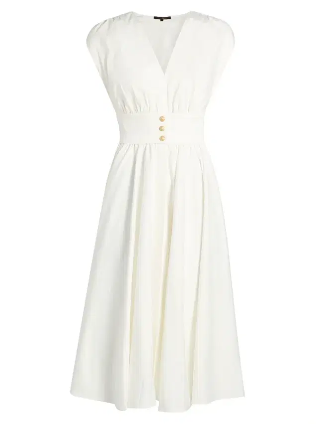 Kobi Halperin Women's Rose Draped Button-Front Midi-Dress - White