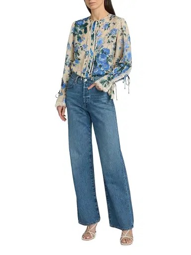 Kobi Halperin Women's Daisy Floral Blouse - Ecru Multi | Thumbnail 2