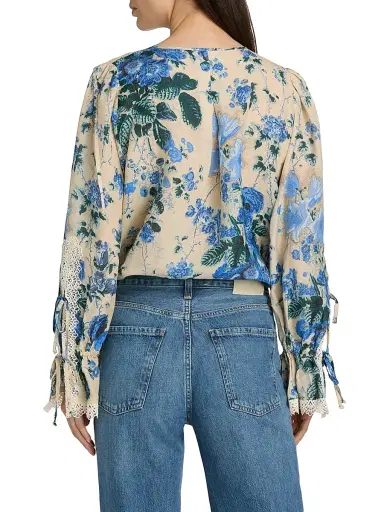 Kobi Halperin Women's Daisy Floral Blouse - Ecru Multi | Thumbnail 5