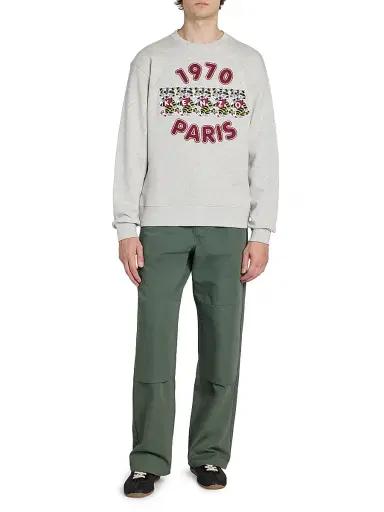 KENZO Men's Wild Tiger Embroidered Crewneck Sweatshirt - Pale Grey - Size Small | Thumbnail 2