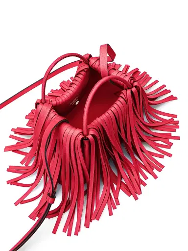 Givenchy Women's Nano Facet Top Handle Bag in Leather with Fringes - Equestrian Red | Thumbnail 5 Givenchy Women's Nano Facet Top Handle Bag in Leather with Fringes - Equestrian Red | Thumbnail 5