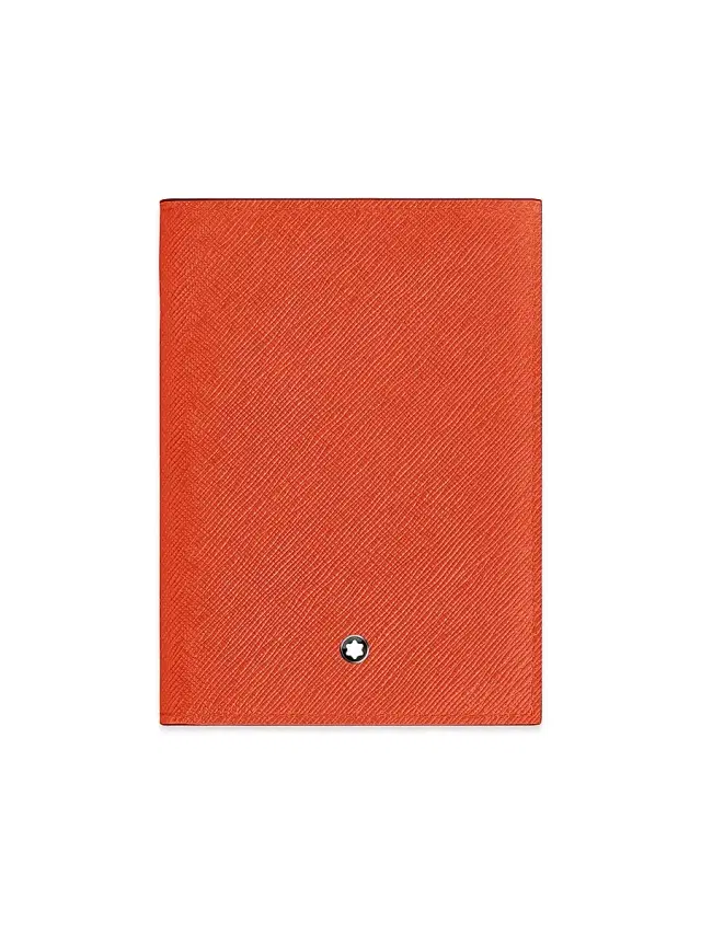 Sartorial Leather Passport Holder - Orange