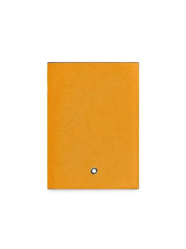 Sartorial Leather Passport Holder - Orange