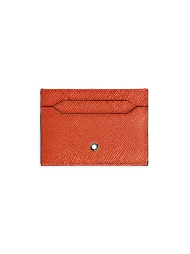 Montblanc Men's Sartorial Leather Card Holder - Orange | Thumbnail 1 Montblanc Men's Sartorial Leather Card Holder - Orange | Thumbnail 1