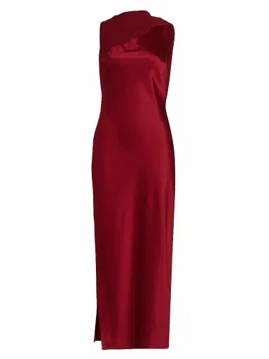 Reiss Women's Alula Open-Back Sleeveless Satin Dress - Red | Thumbnail 1