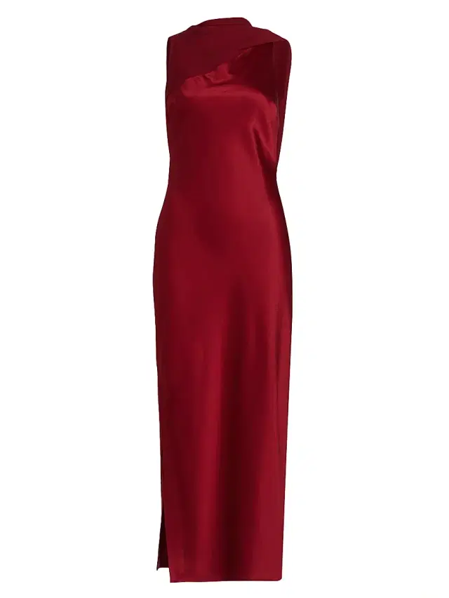 Reiss Women's Alula Open-Back Sleeveless Satin Dress - Red