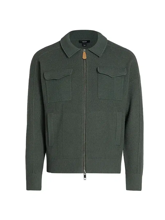 Reiss Men's Calder Felted Wool Jacket - Khaki Green