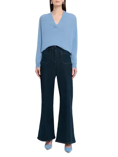 Reiss Women's Sakura High-Rise Stretch Flare Jeans - Dark Blue | Thumbnail 2