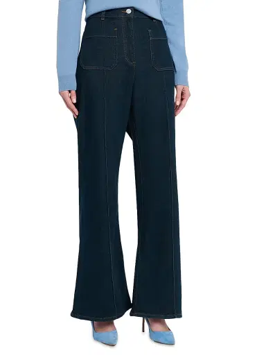 Reiss Women's Sakura High-Rise Stretch Flare Jeans - Dark Blue | Thumbnail 3