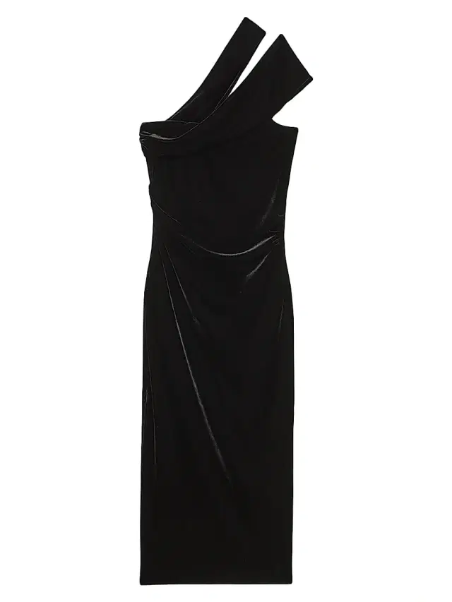 Reiss Women's Dalia Velvet Asymmetric Midi-Dress - Black