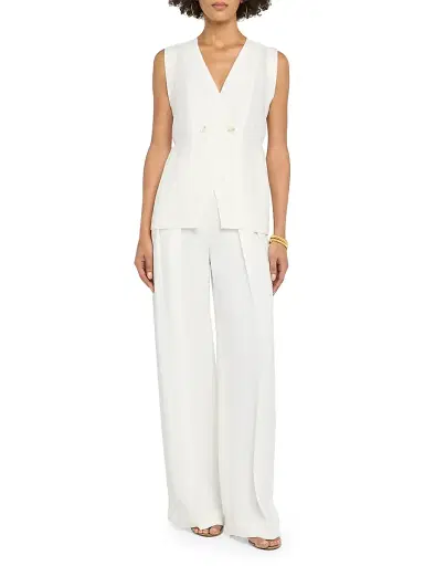 Reiss Women's Whitney Linen Double-Breasted Vest - | Thumbnail 2