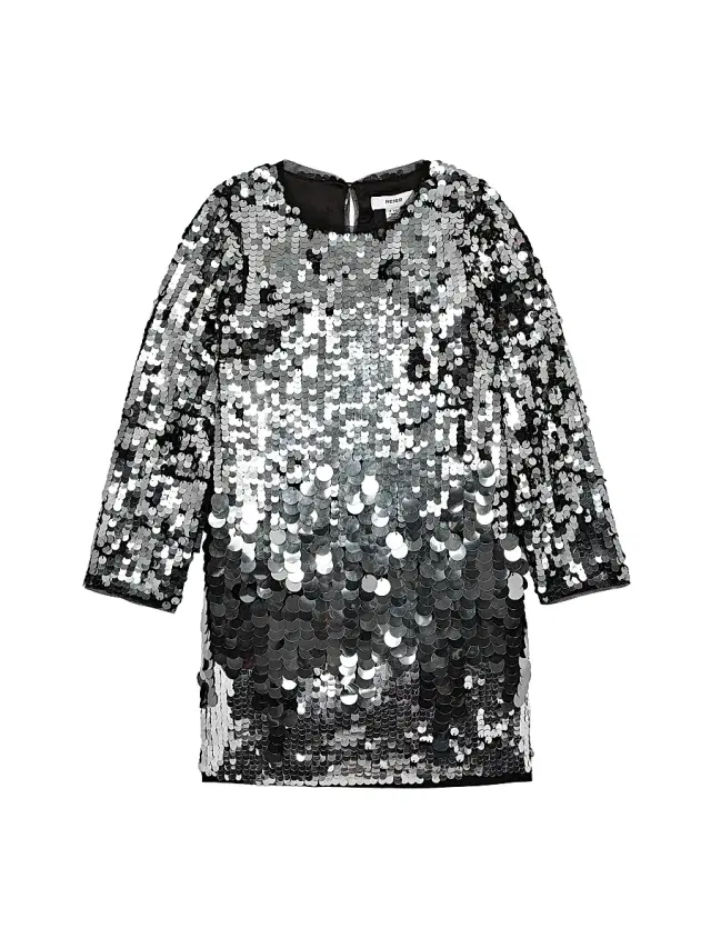 Reiss Little Girl's & Girl's Hattie Sequined Ombré-Effect Dress - Silver