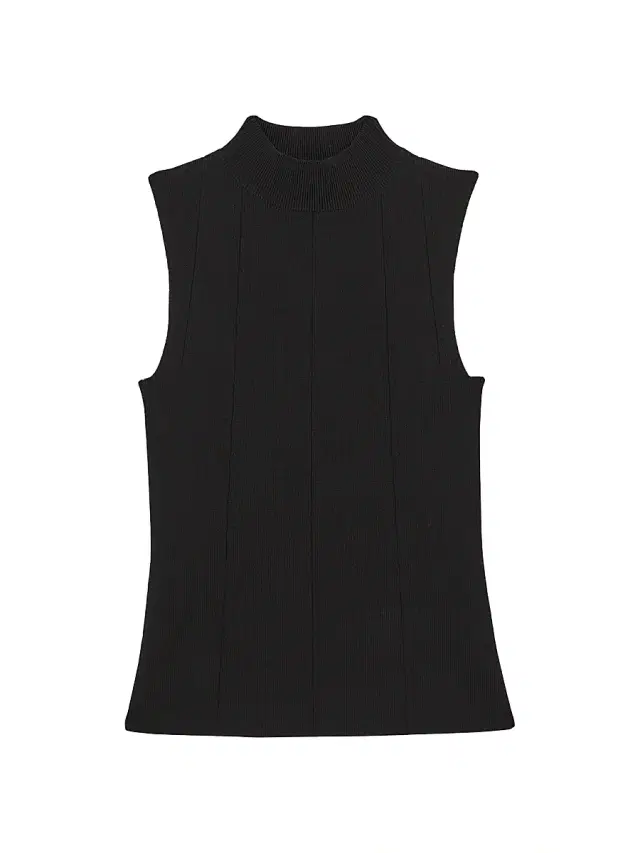 Reiss Women's Milan Knit Sleeveless Turtleneck Top - Black