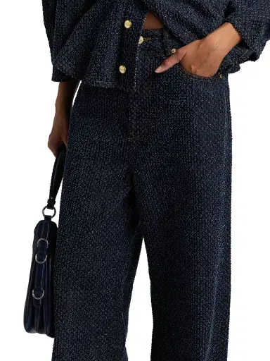 Ganni Women's Tweed Denim Baggy Jeans - Rinse | Thumbnail 6