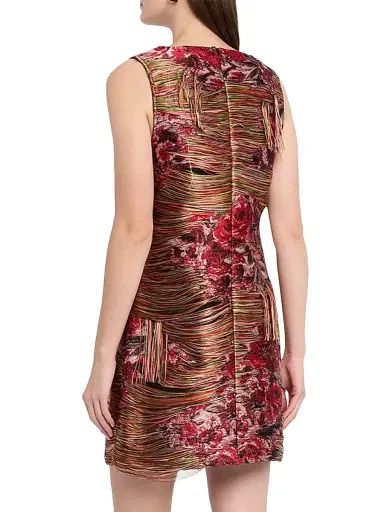 Ganni Women's Tapestry Jacquard Fringed Dress | Thumbnail 4
