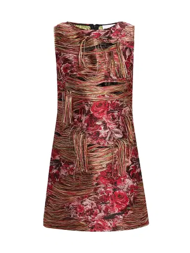 Ganni Women's Tapestry Jacquard Fringed Dress | Thumbnail 1