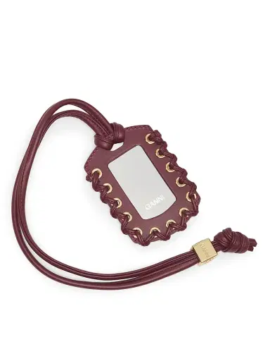 Ganni Women's Laced Leather Hobo Bag - Burgundy | Thumbnail 5