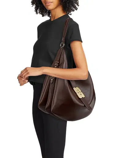 Ganni Women's Large Kat Leather Hobo Bag - Chicory Coffee | Thumbnail 2