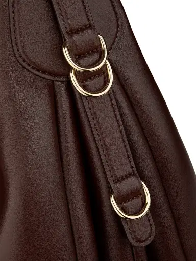 Ganni Women's Large Kat Leather Hobo Bag - Chicory Coffee | Thumbnail 6