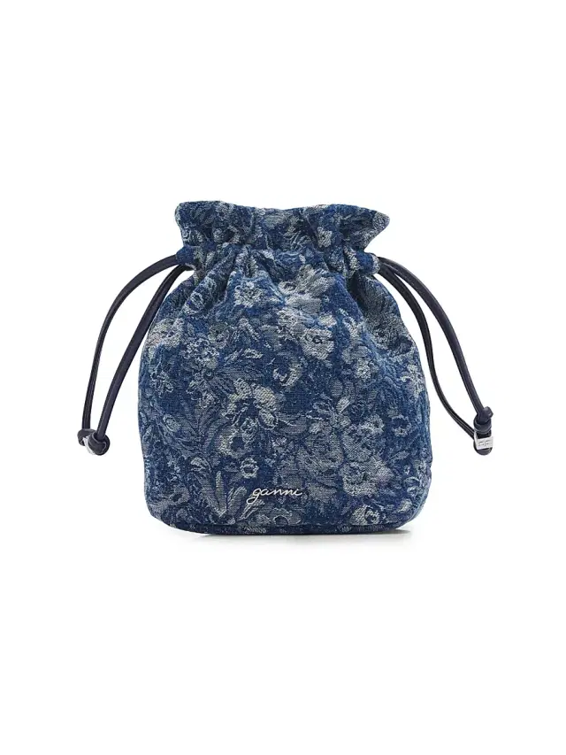 Ganni Women's Floral Tapestry Denim Pouch - Mid Blue Vintage