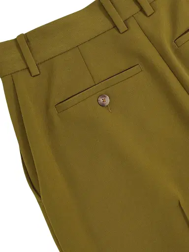 Reiss Women's Luisa Wide-Leg Pintuck Trousers - Green | Thumbnail 5