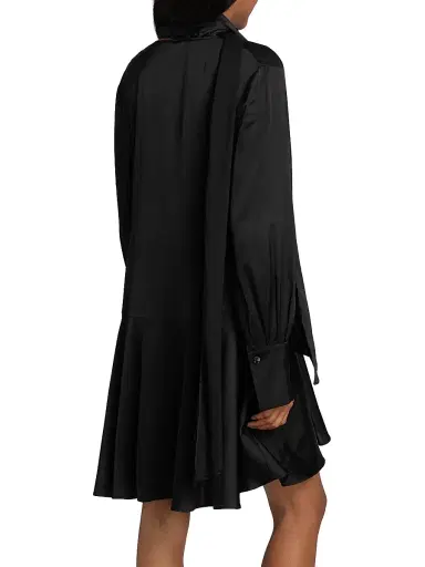 Ganni Women's Stretch-Satin Cowlneck Midi-Dress - Black | Thumbnail 5