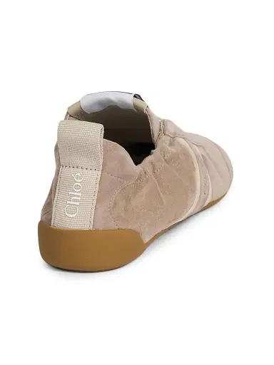 Chloé Women's Kick Suede Sneakers - Greyish Taupe | Thumbnail 3
