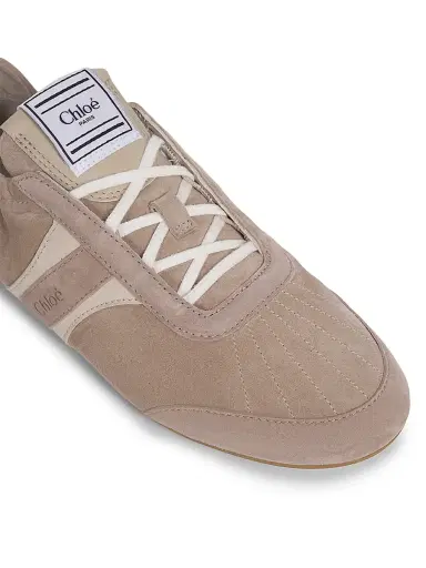 Chloé Women's Kick Suede Sneakers - Greyish Taupe | Thumbnail 5