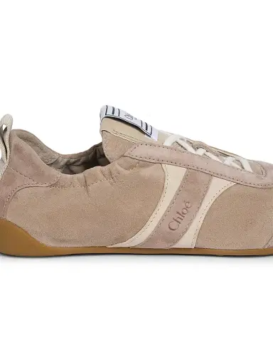 Chloé Women's Kick Suede Sneakers - Greyish Taupe | Thumbnail 6