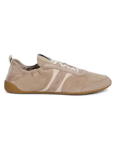 Chloé Women's Kick Suede Sneakers - Greyish Taupe | Thumbnail 1