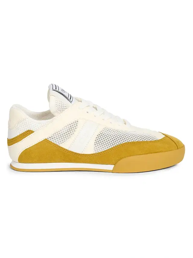 Chloé Women's Colorblocked Mesh Panel Leather Sneakers - Honey Gold