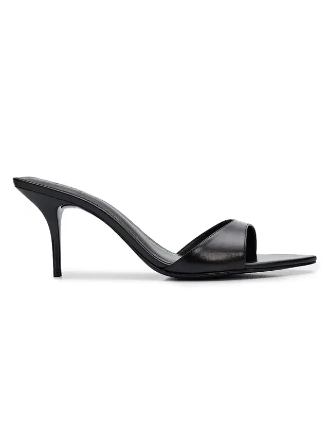Schutz Women's Elodie 75MM Leather Slip-On Sandals - Black