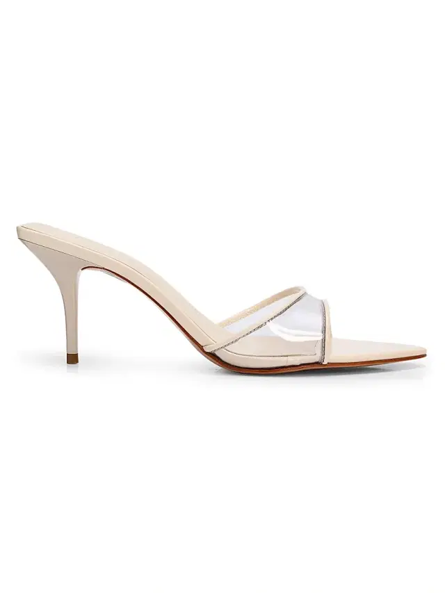 Schutz Women's Elodie Vinyl 75MM Patent Leather Sandals - Transparent White