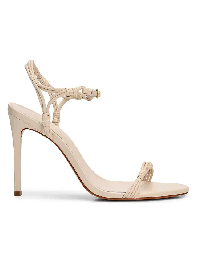 Schutz Women's Nara 100MM Leather Sandals - Sugar White Tonal